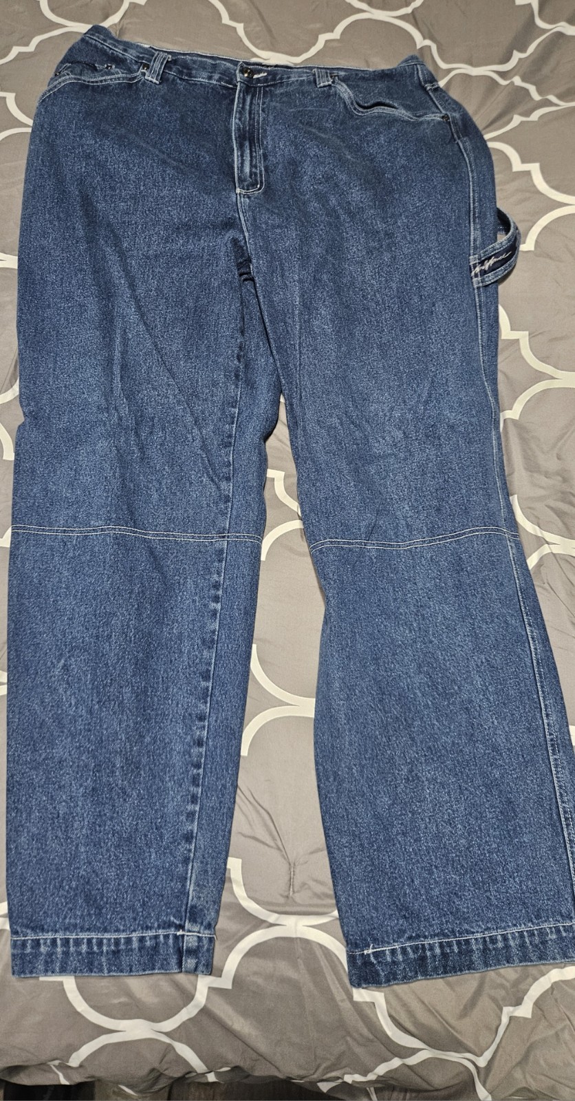 Vintage Karl Kani Mens Jeans 38×32 Carpenter Blue Hip Hop Double Knee Baggy Y2K