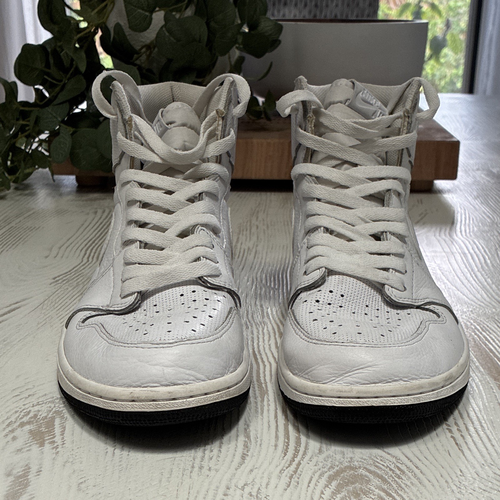 Size 10.5 AJ1 Perforated White