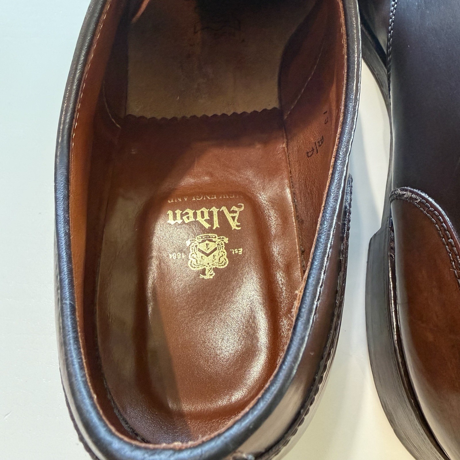 ALDEN 22220 Cigar Shell Cordovan Split Toe Size 13 Norwegian Front Blucher Shoes