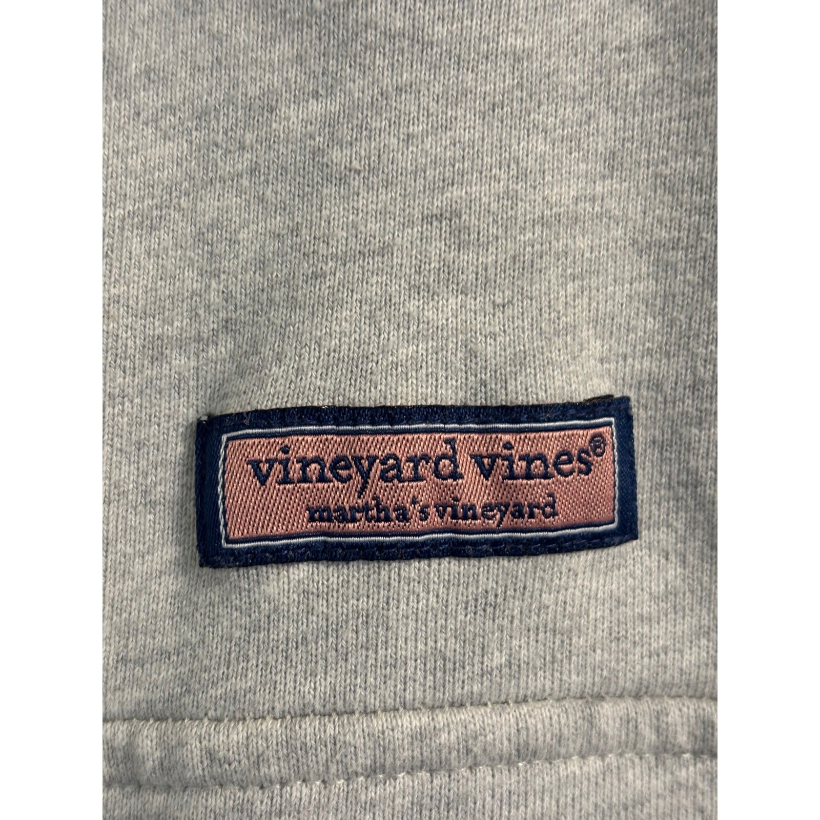 Vineyard Vines Womens XL Gray Quarter Zip Pullover Canvas Shoulder Patch Sweater