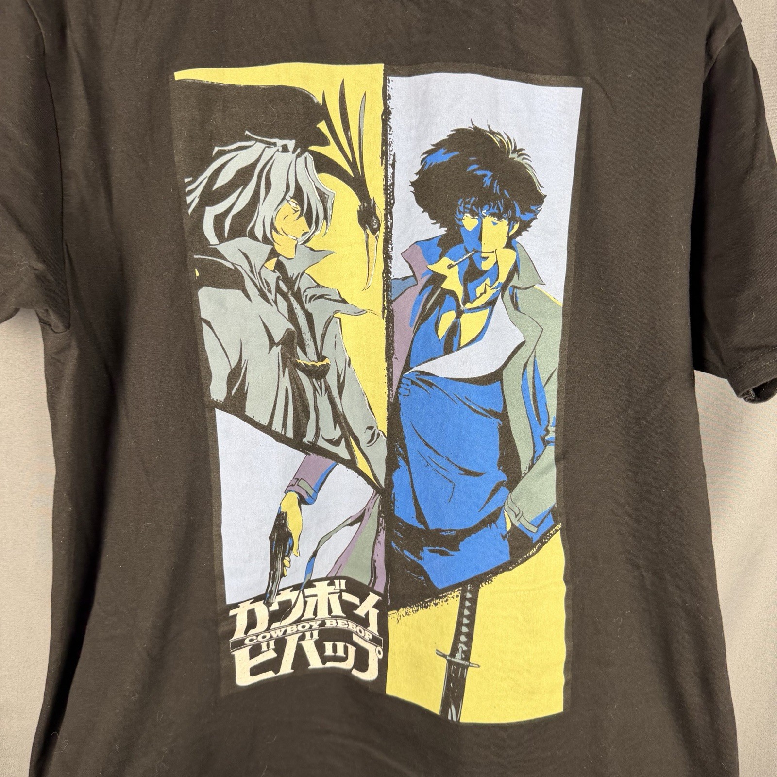 Cowboy Bebop T Shirt Large Black Spike Vicious Duo Box Sunrise Funimation Anime