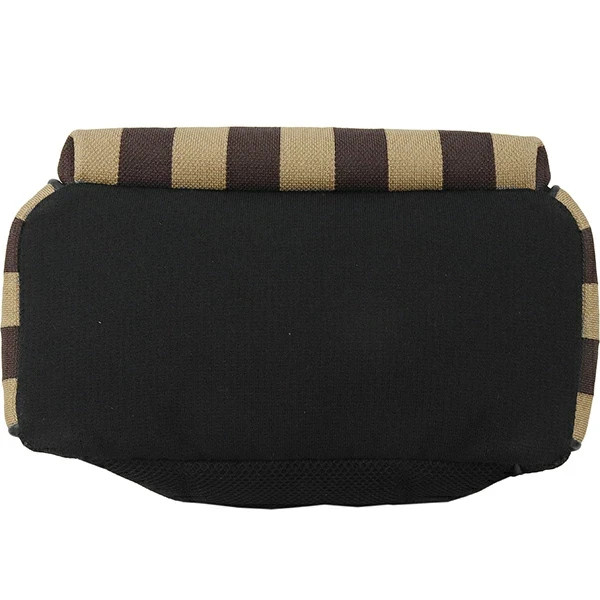 Auth Fendi Pecan Backpack Jacquard knit Leather 7VZ035 Black Brown Stripe Men