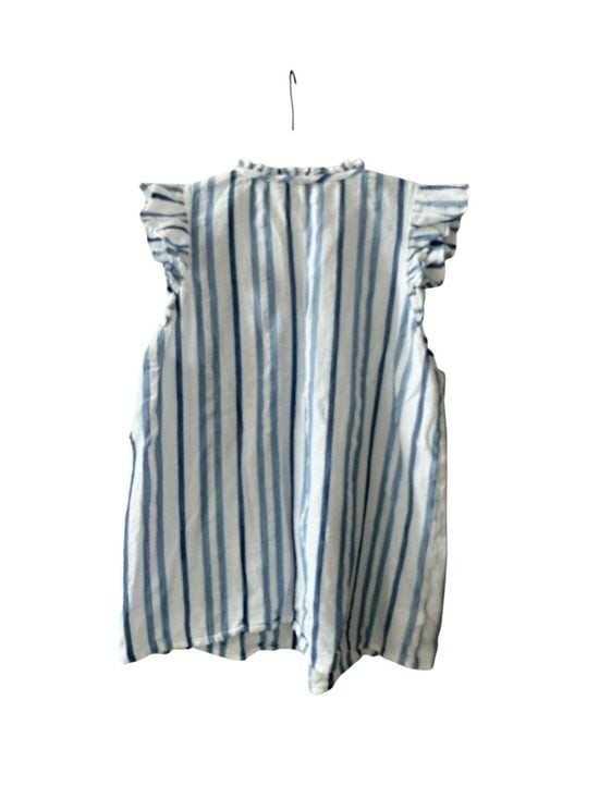 LOFT Blue & White Striped Flutter Sleeve Women’s Top Size M