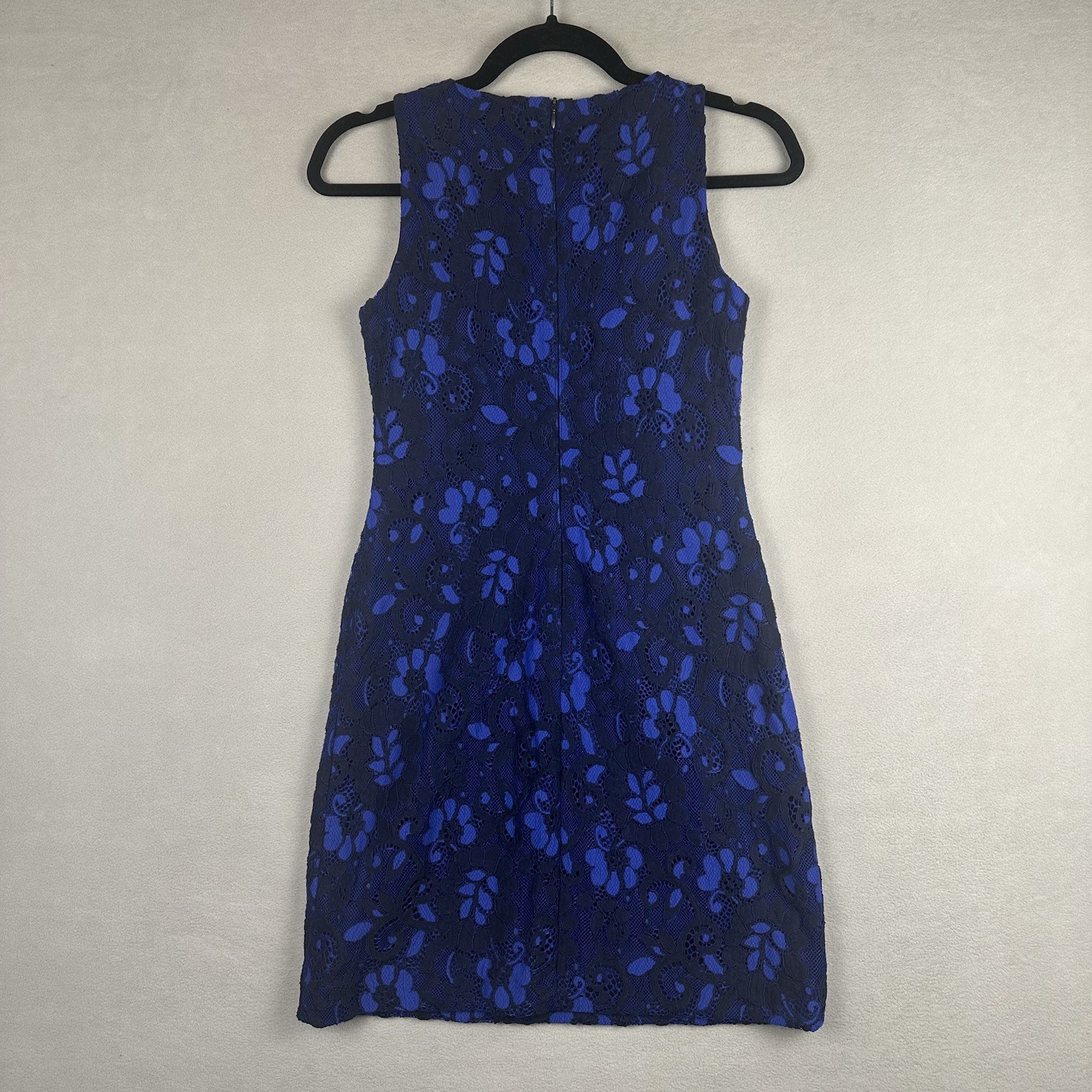NWOT Ralph Lauren Lace Overlay Cocktail Dress Women’s Sz 0P Blue Black Wedding