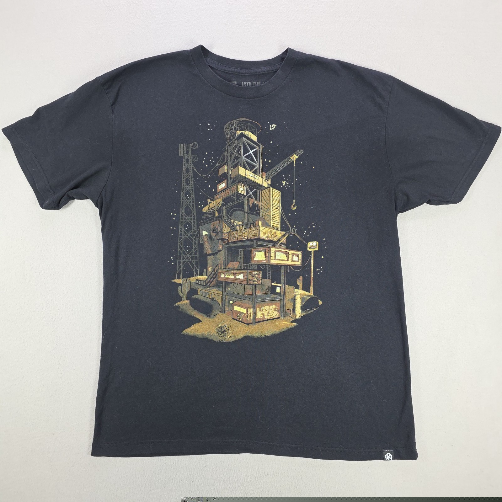 Into The Am Shirt Adult XL Black Graphic Space Stars Western Shipping Container