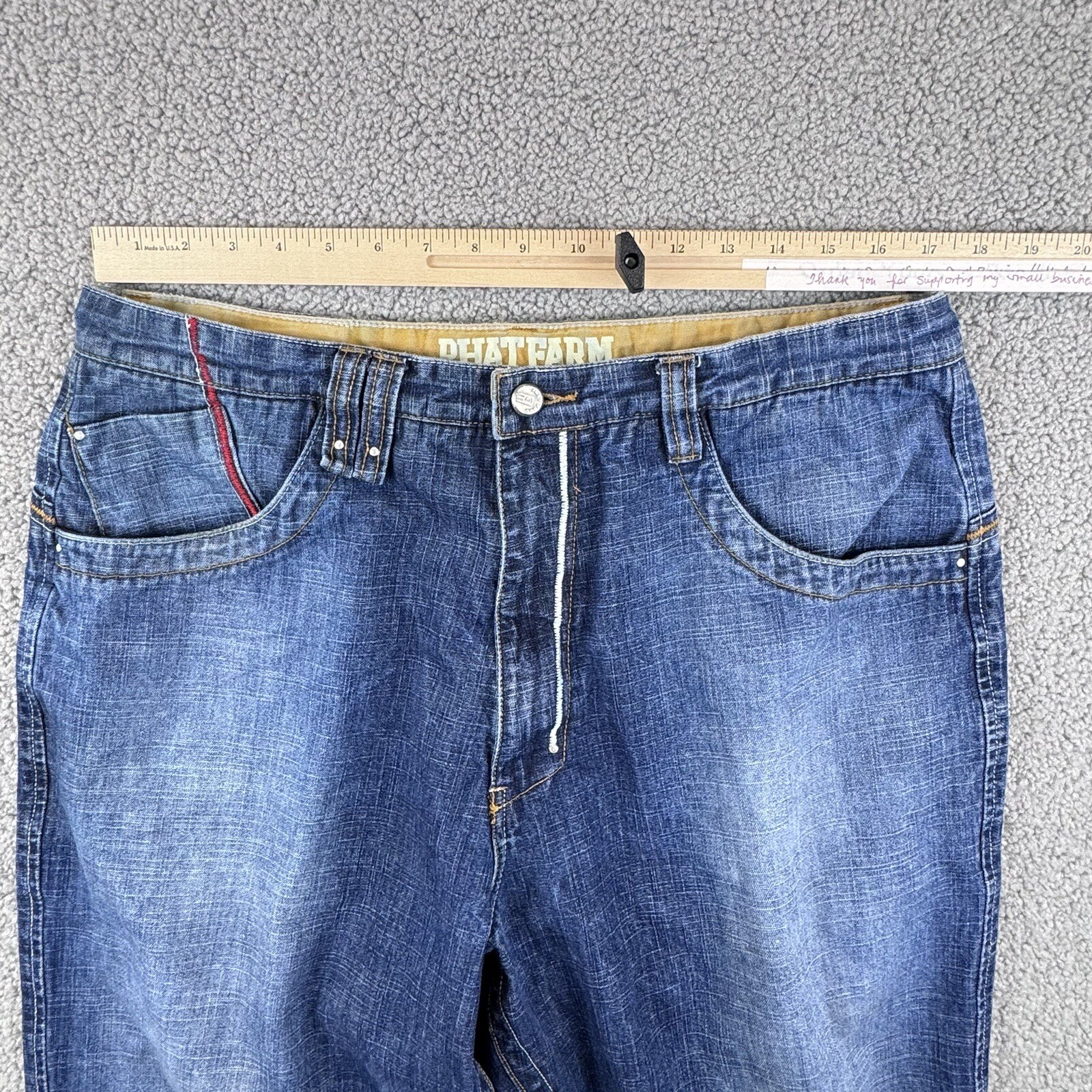 Phat Farm Skater Baggy Jeans 36X33 Wide Leg Loose Hip Hop Punk Y2K 90s Grunge