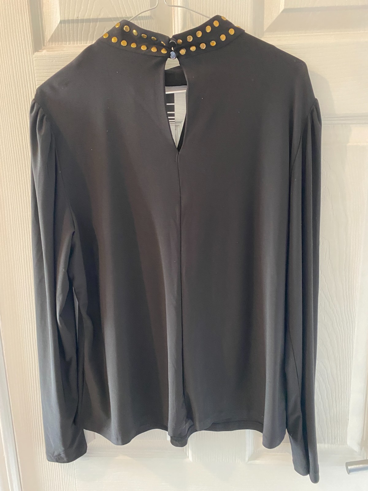 Wallis Ladies Top UK 18 Black Roll Neck Long Sleeve Stretch Fabric