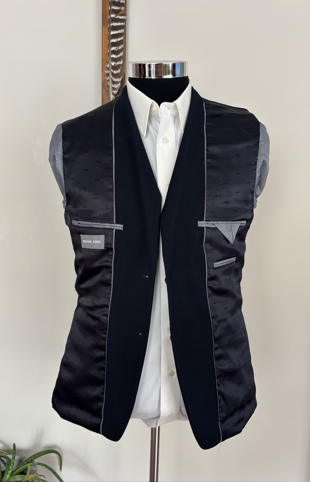 Michael Kors Mens Two Button Nautical Blazer Navy Sport Coat Jacket Size 36R