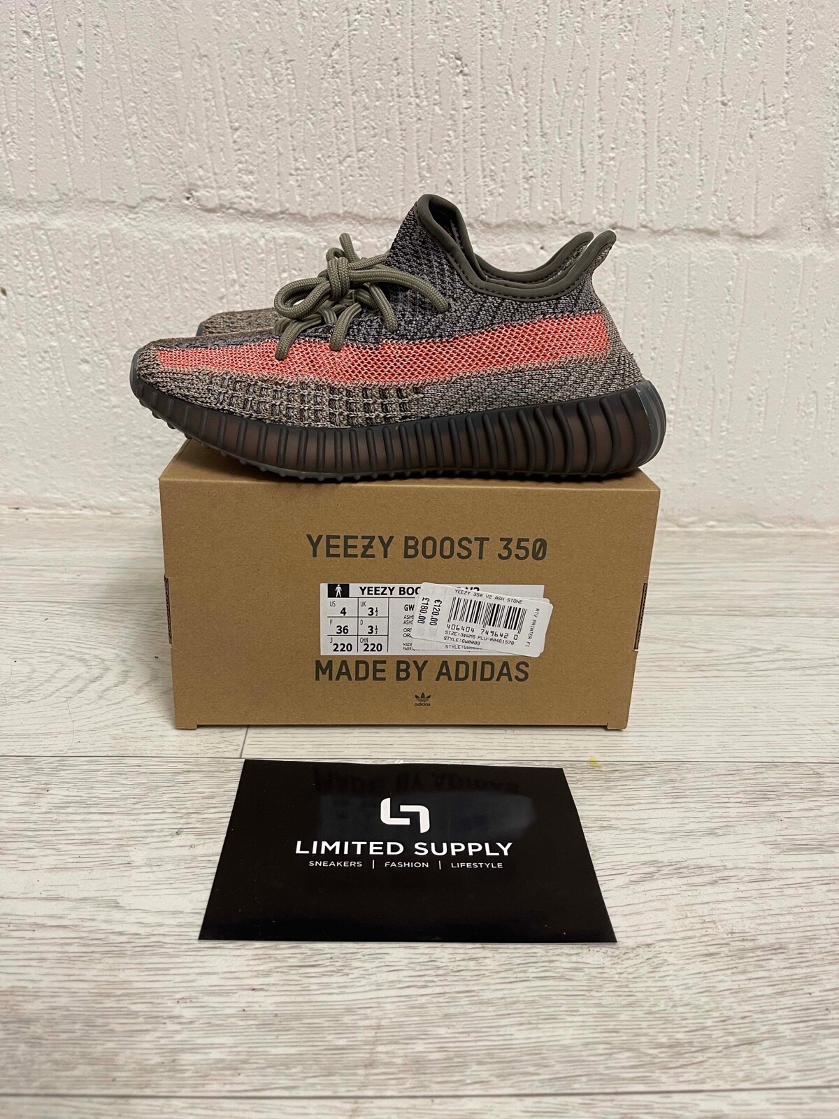 Adidas Yeezy 350 Boost Ash Stone GW0089 3.5 UK 4 US GID bred 700