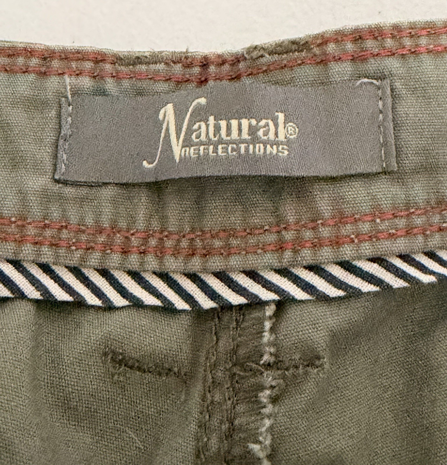 Natural Reflections Shorts Womens 16 Green Cargo Twill Outdoor Hiking Casual