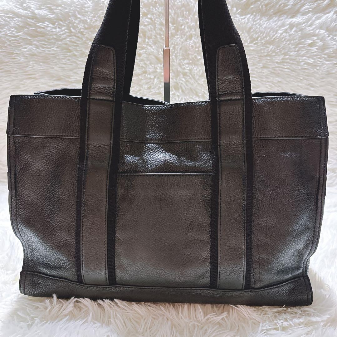 Tory Burch Tote Bag Ella All Leather Black A4 Compatible