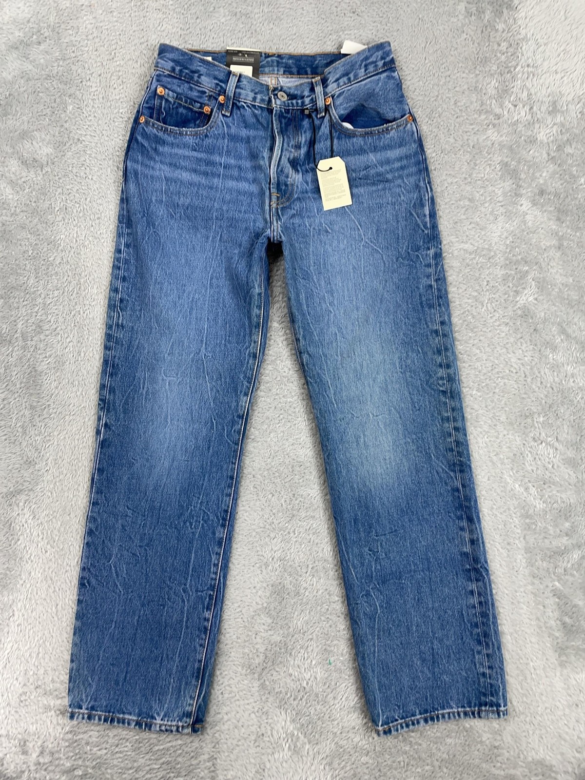 Levis 501 90s Jeans Womens 26×30 Blue Med Wash Mid Rise Relaxed Straight Denim