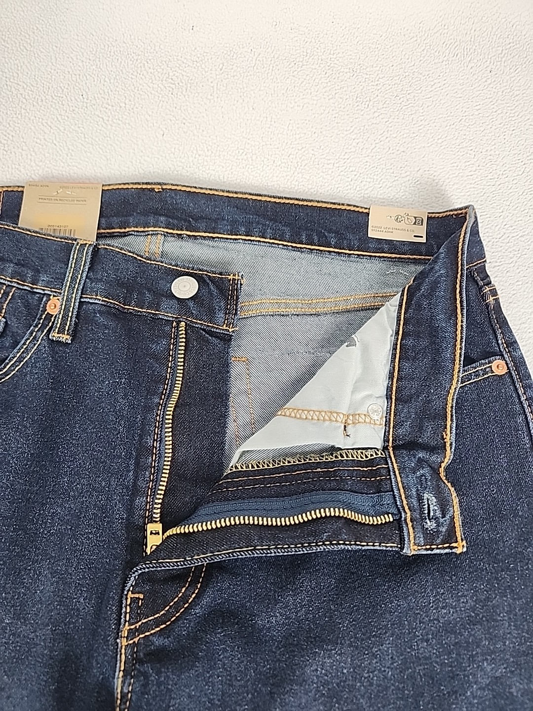 Levi’s 514 Regular Fit Zip Fly Straight Denim Jeans 34X30 Mens Dark Blue Stretch