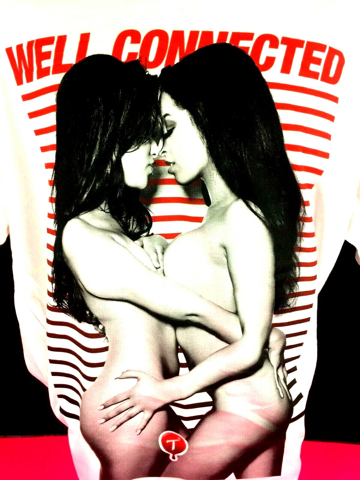 TWO IN THE SHIRT Men Size XL White Short Sleeve Shirt Well Connected Nude Models