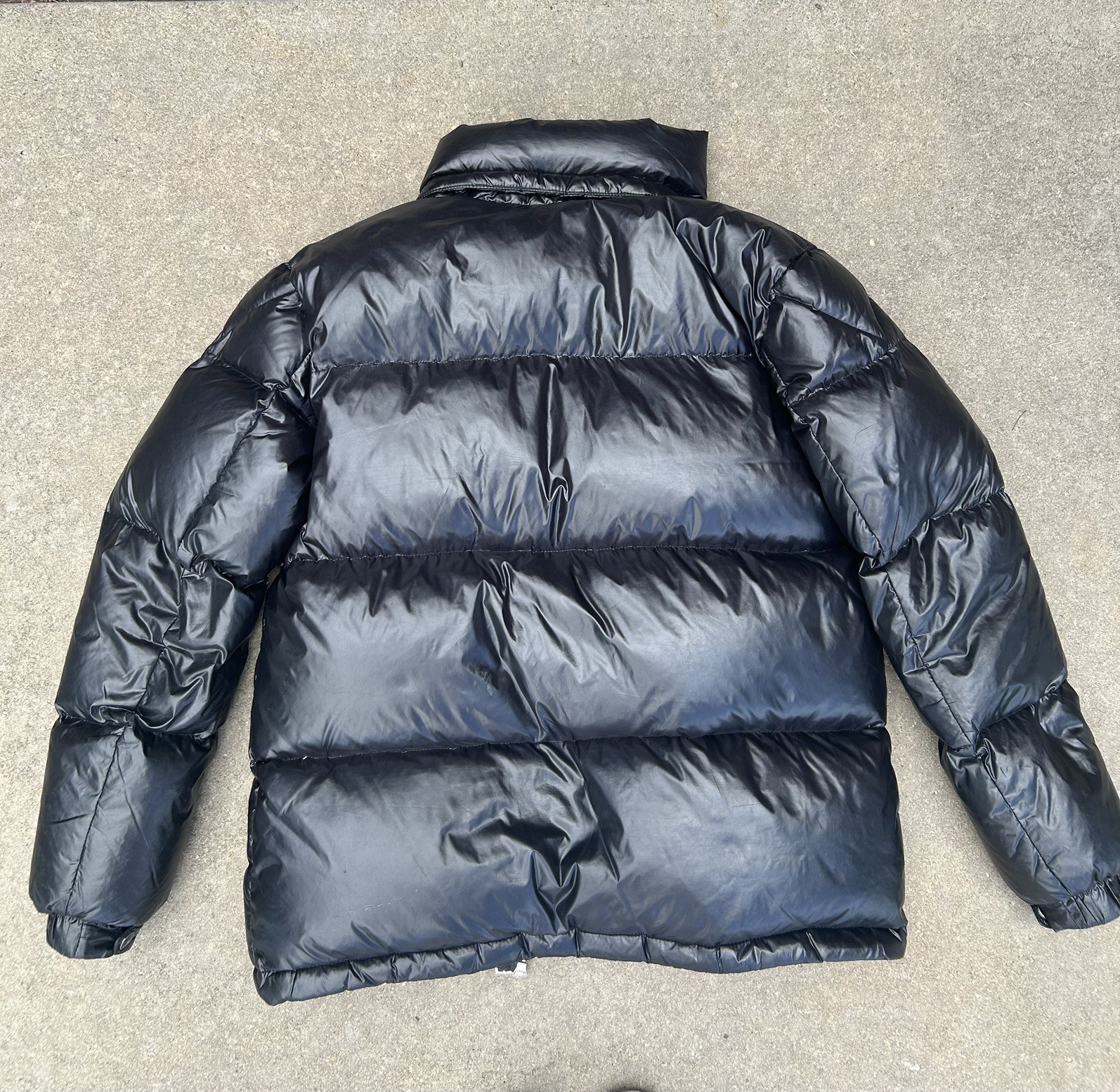 Moncler Black Insulated Zip Up Puffer Jacket with Logo & Zipper Accents