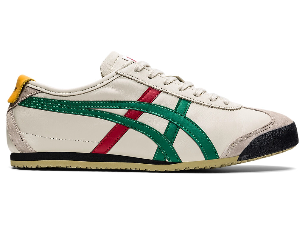 Onitsuka Tiger Mexico 66 1183C102-201 Cream Green Red Leather Shoes New Box