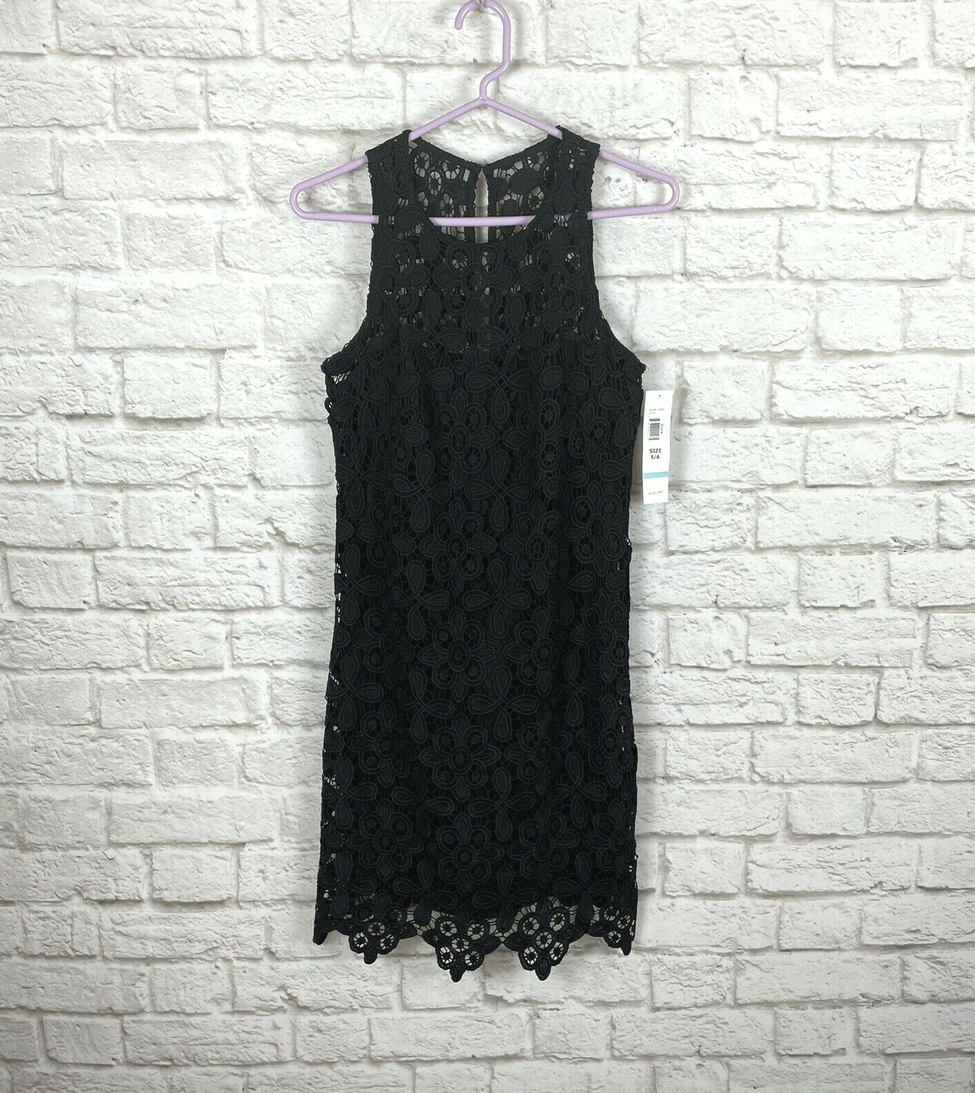 NWT Jump Dress Scalloped-Hem Lace Sleeveless Party Prom Cocktail Lined Jrs 5/6