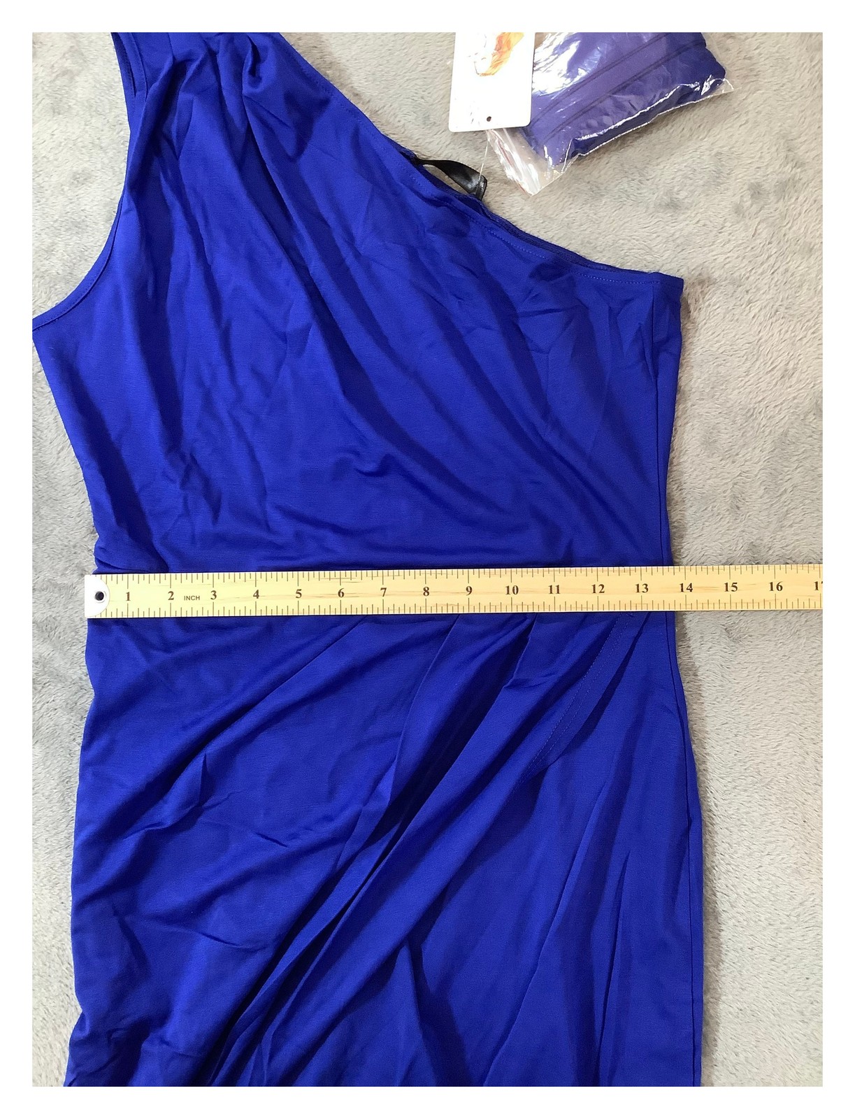 PRETTYGARDEN Royal Blue One Shoulder Ruched Bodycon Dress Size M NWT Cocktail