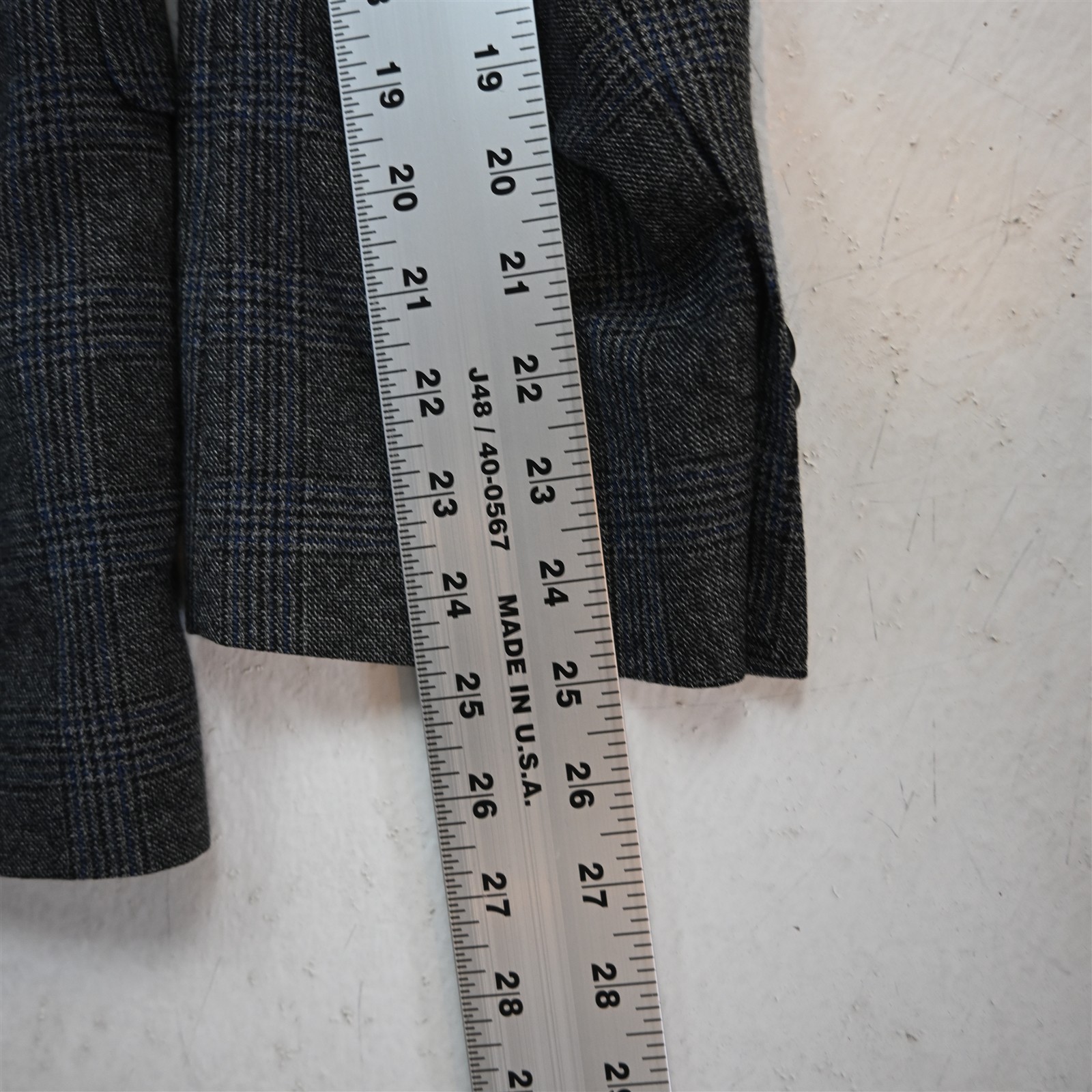 Joseph Abboud 48L Glenn Check Wool Flannel Soft Shoulder Blazer Sport Coat
