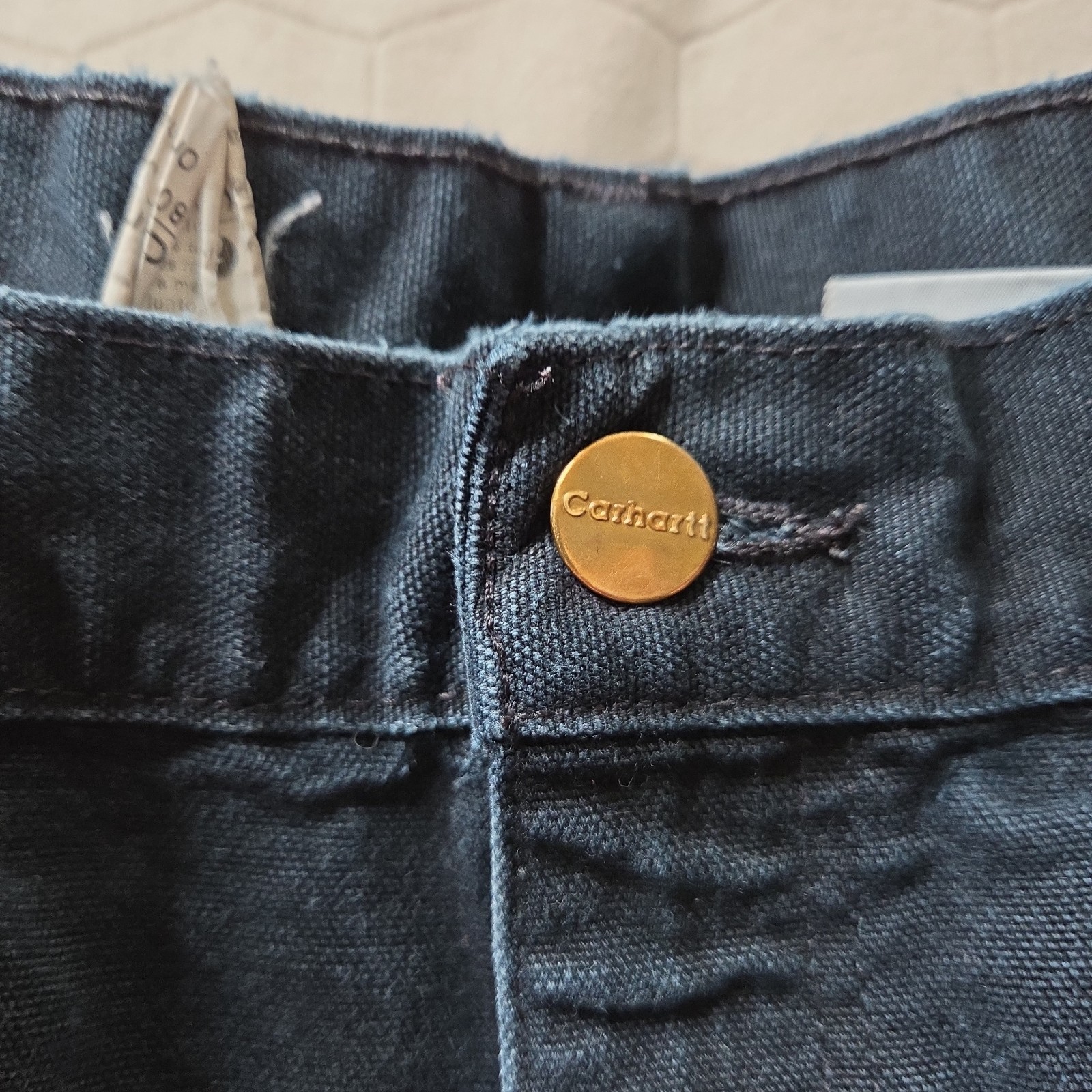 Carhartt B01 BLK Double Knee Black Vintage Canvas Pants, 38×30 Union Made In USA