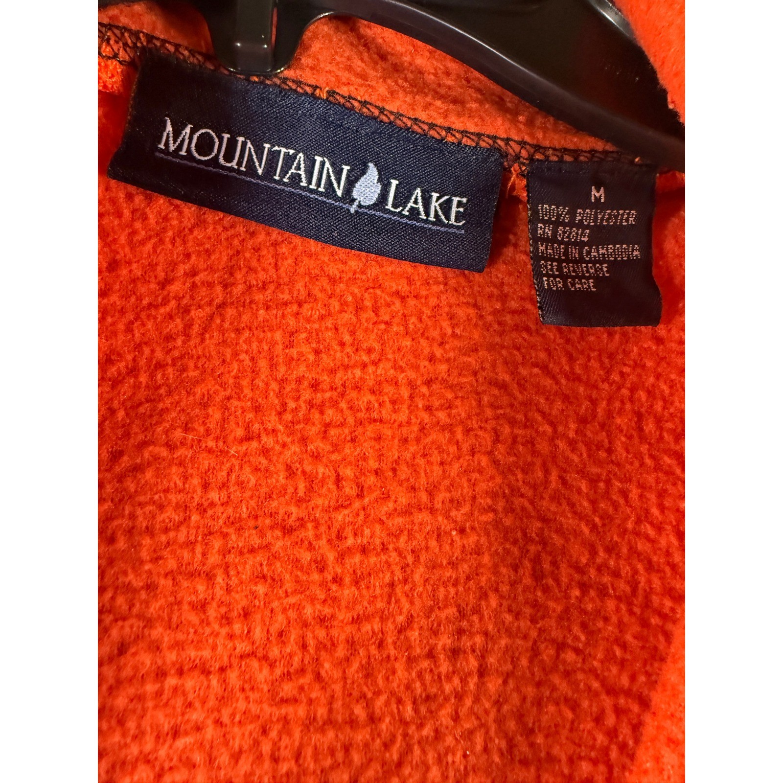Mountain Lake Orange Fleece Vest Womens Medium Full Zip Sleeveless Jacket Soft