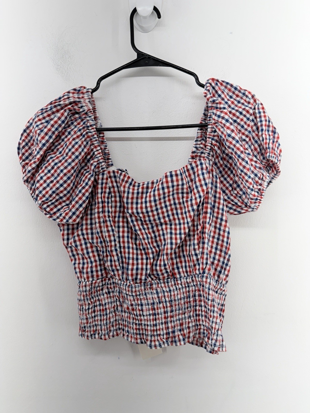 Sim & Sam Juniors Multicolor Americana Summer Gingham Strappy Crop Top Size L