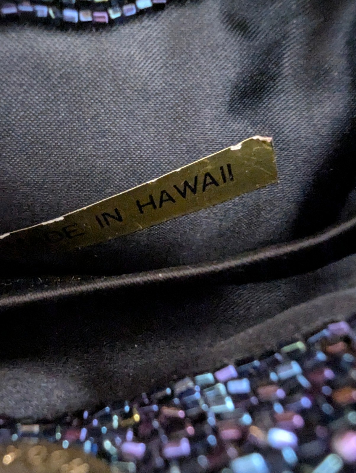 VINTAGE Intricate Design BEADED EVENING BAG PURSE CLUTCH Made Hawaii Multi-Color