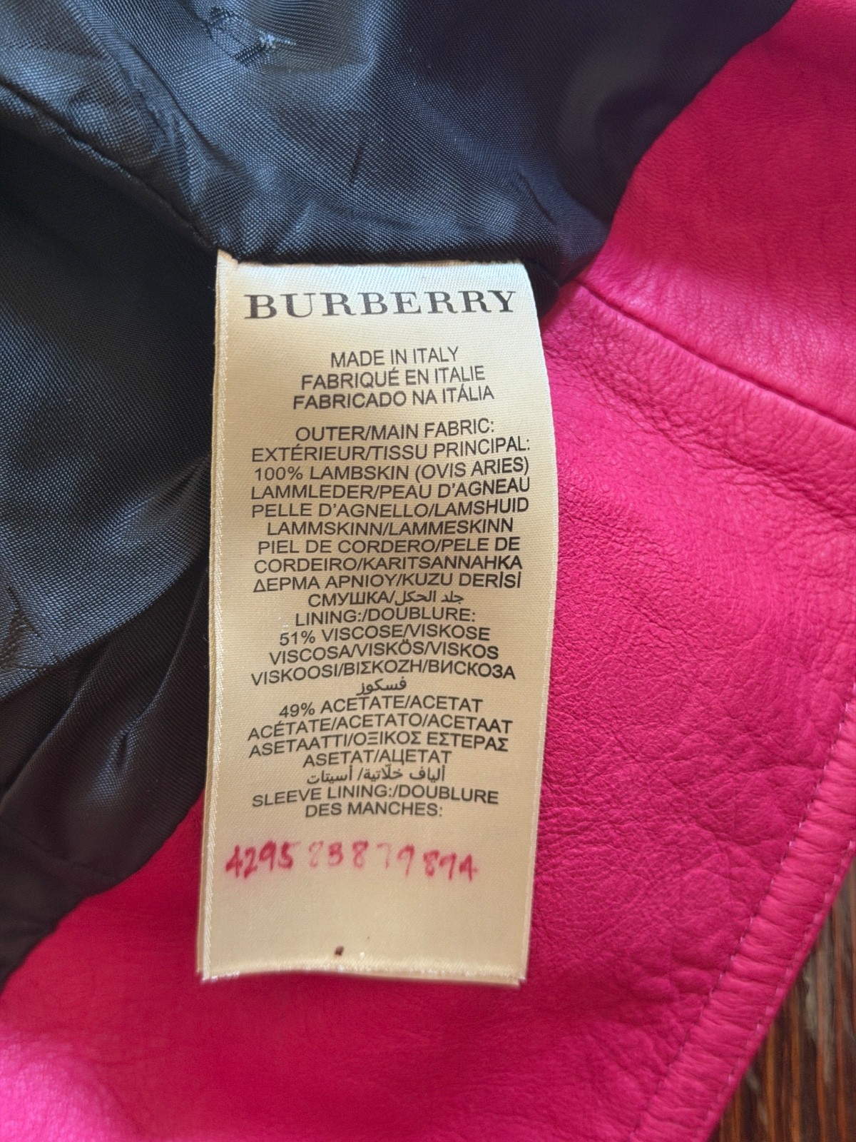 Burberry London Leather Biker Jacket