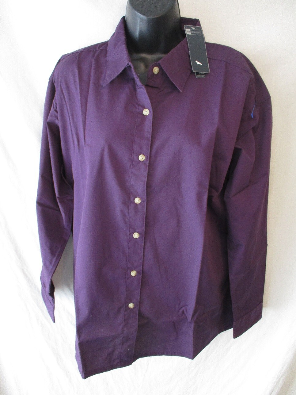 Blue Generation Polyester XL Purple Long Slve Button Blouse New w/Tags