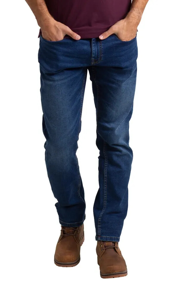 Mens Denim Jeans Knitted Slim Fit Supper Stretch Casual Classic Faded Jeans Pant