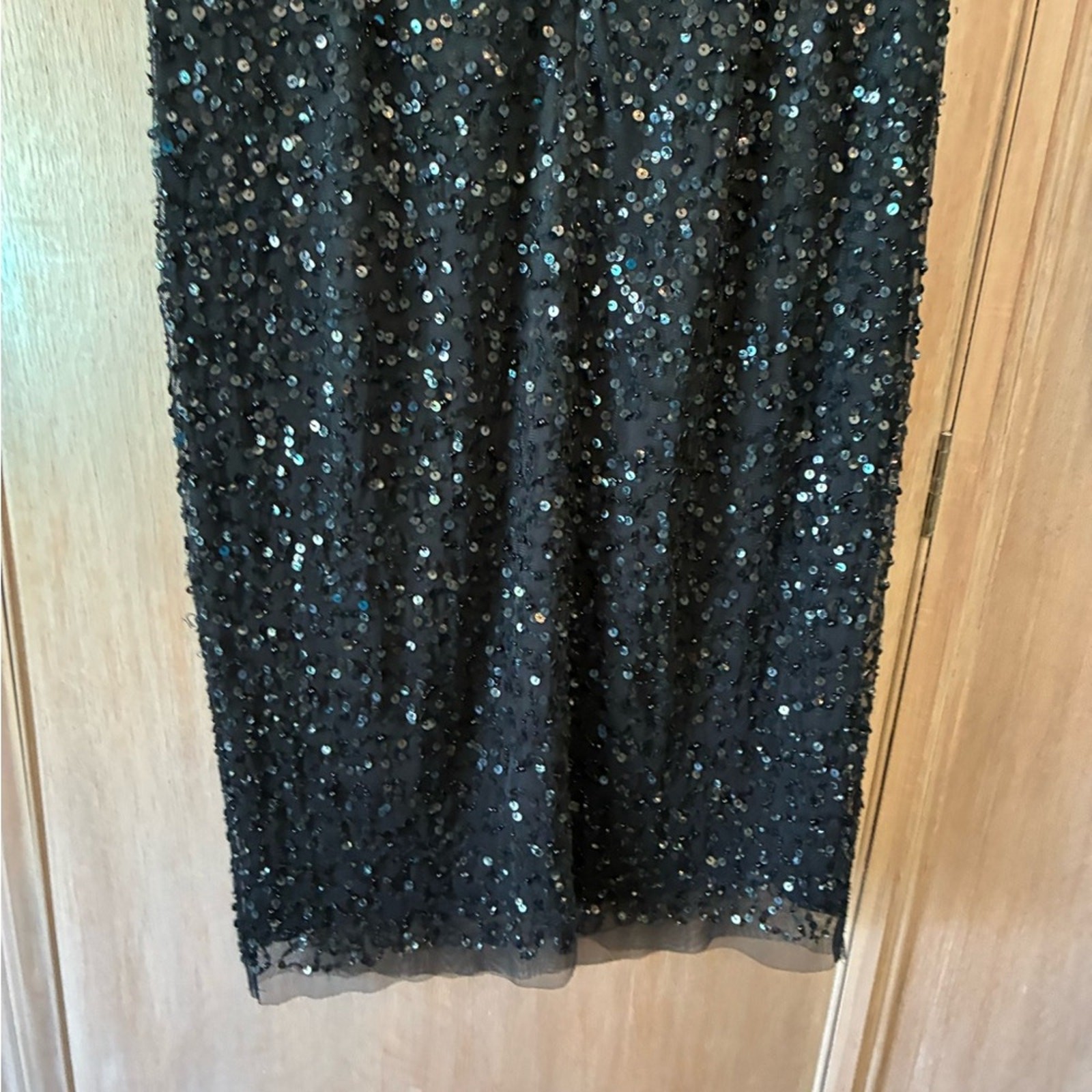 NWT Adriana Papell black sequin cocktail dress size 4