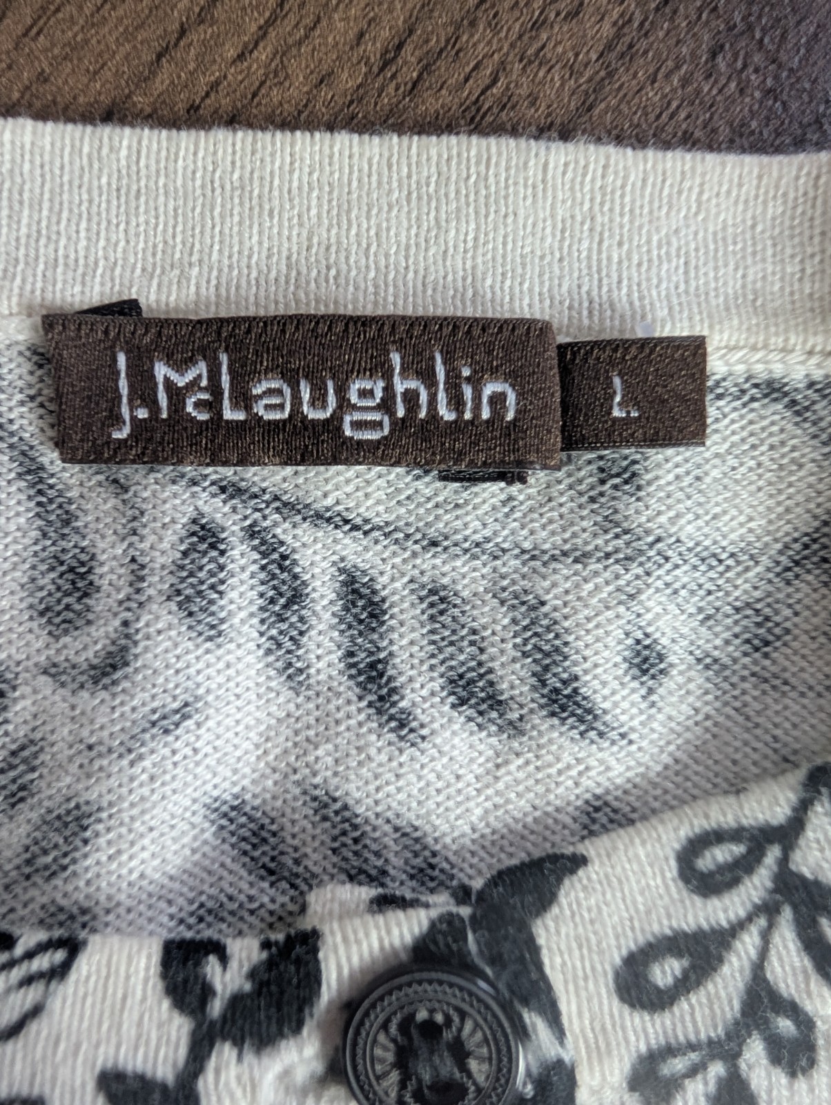 J. McLaughlin Bird Botanical Print Cardigan Sweater Women L Cottagecore…