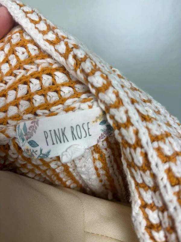 Pink Rose Chunky Knit Open Front Cardigan S