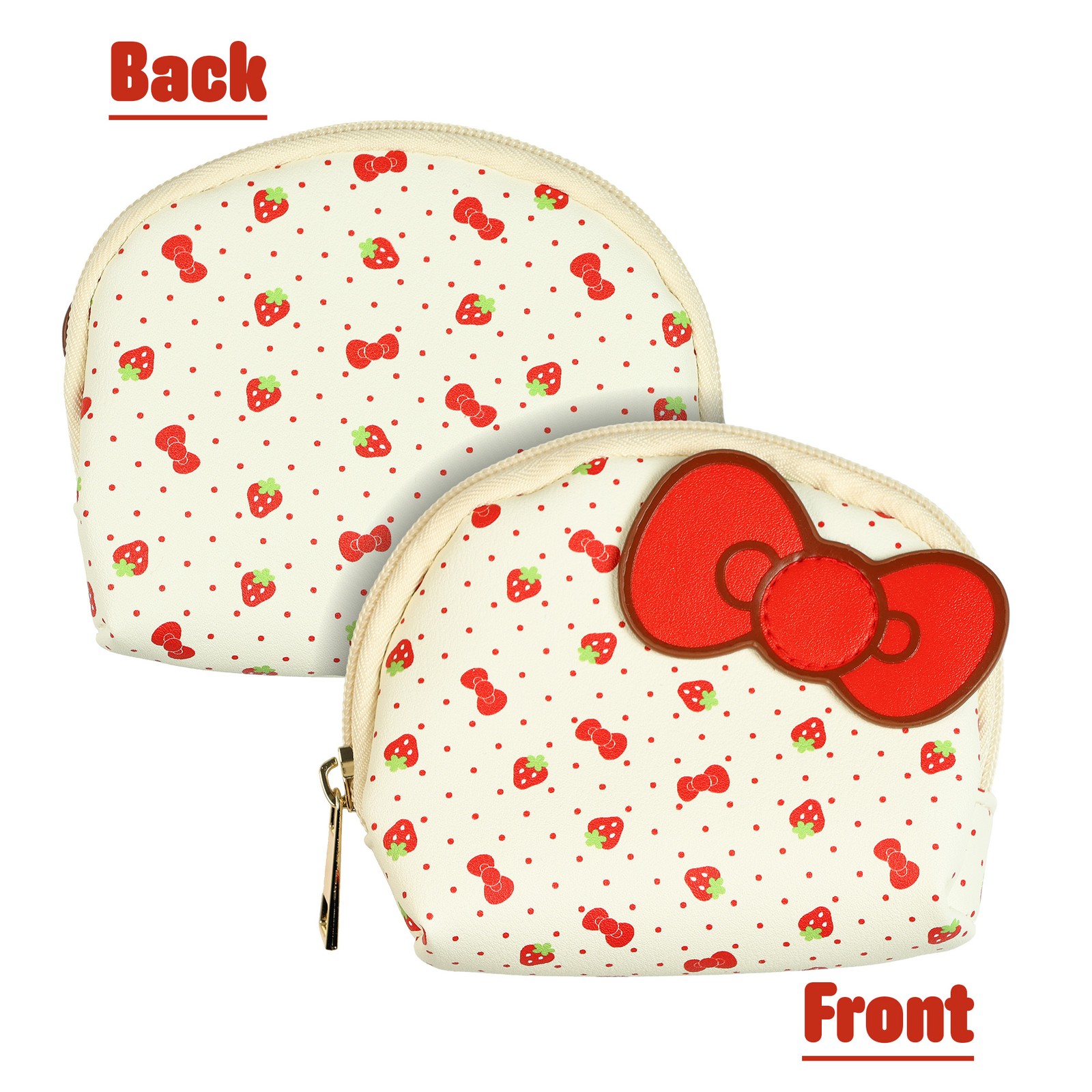 Sanrio Hello Kitty And Friends Strawberry Shortcake 3 Piece Cosmetic Bag Set 9″