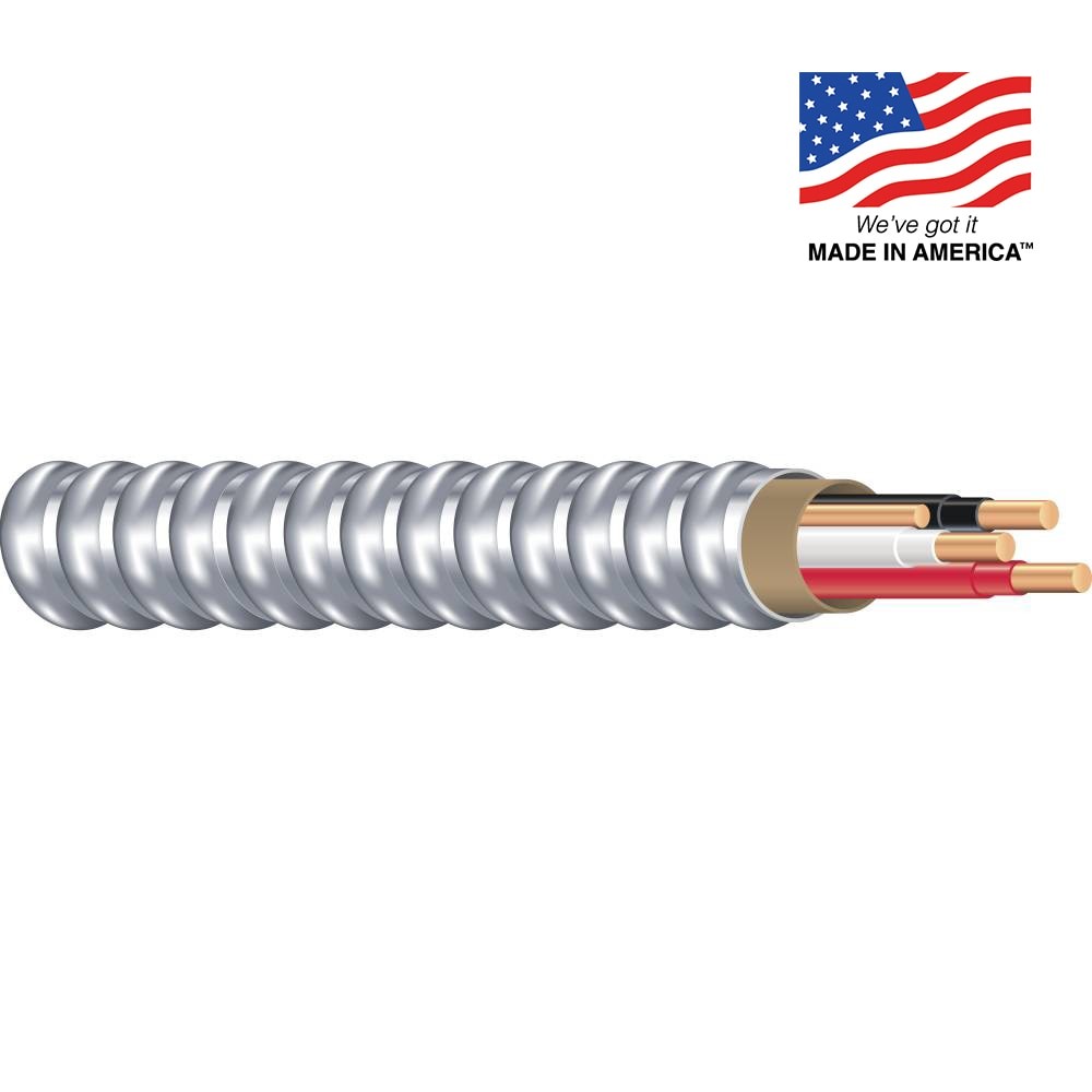 Southwire Duraclad 250-ft 10 / 3 Solid Steel BX/AC Armored Cable|13276