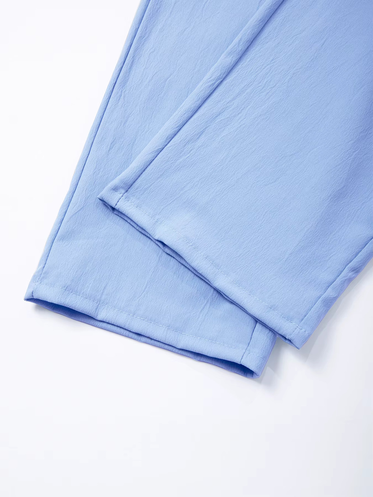 Men’s Casual Elastic Waist Summer Solid Beach Pants Straight Trousers Gift