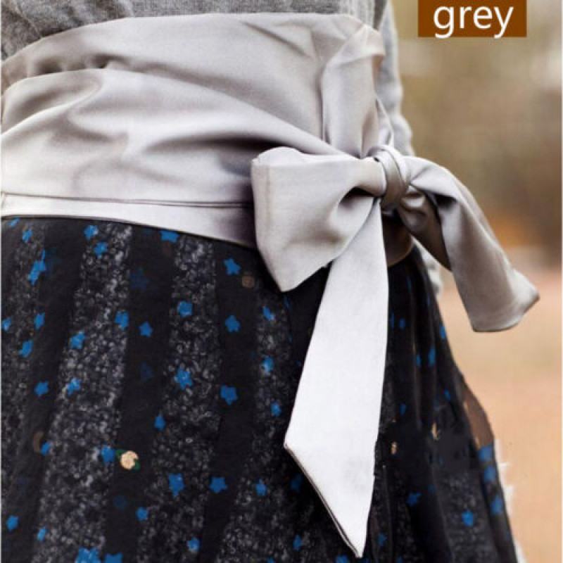 Hot Women Waistband Satin Bowknot High Waist Corset Belt Wide Sash Ribbon Tie Dr
