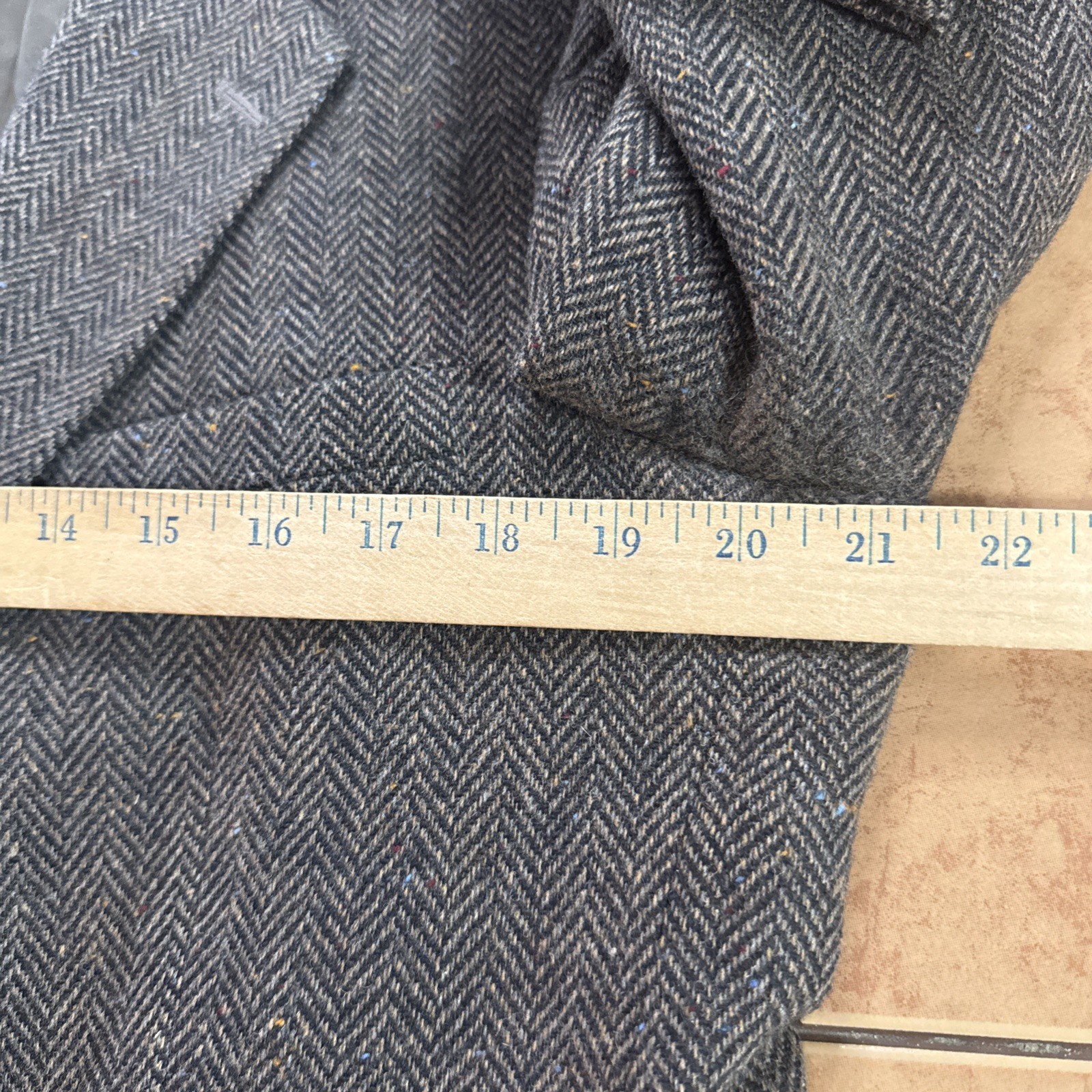 Towncraft Brown Herringbone Donegal Tweed Lambs Wool Sport Coat Sz 41R Jacket