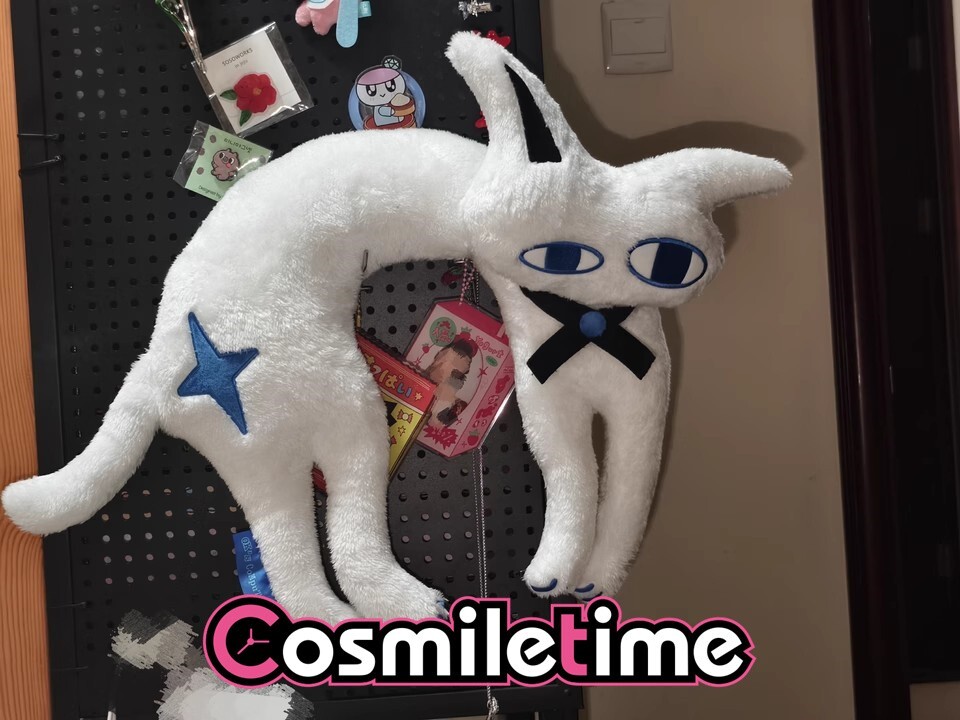 Strange White Cat 30cm Plush Doll Stuffed Pillow Dress Up Cosplay Prop Gift YZ