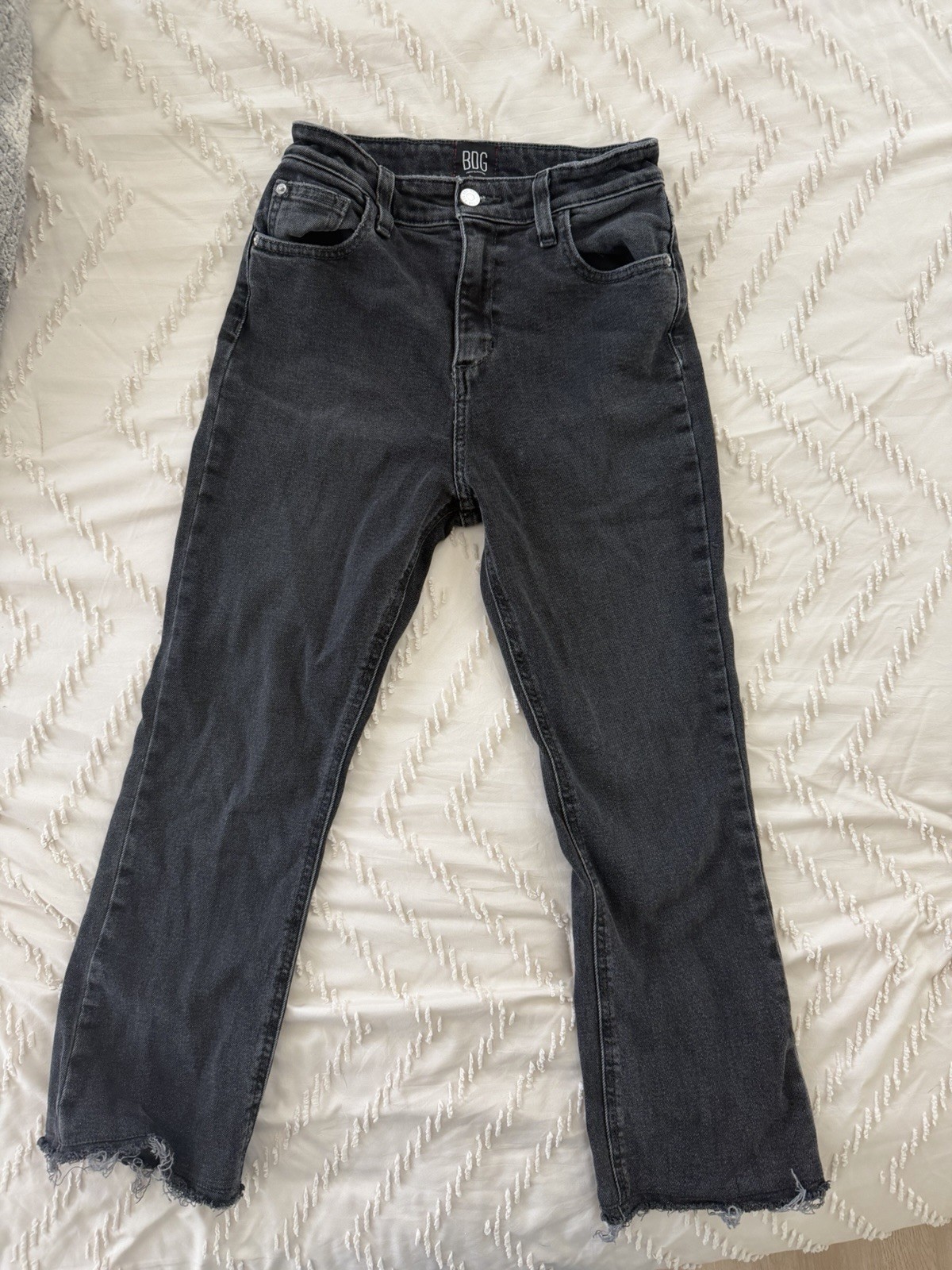BDG Jeans Women’s 25 Kick Flare Cropped Black Stretch Denim High Rise Pants