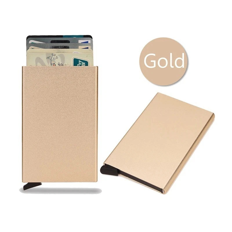 Rfid Smart Wallet Card Holder Metal Thin Slim Men Women Wallets Pop Up Minimalis