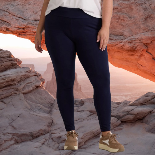 Terra & Sky 4X (28W-30W) Dark Navy High Waist Ankle Length Leggings NWT