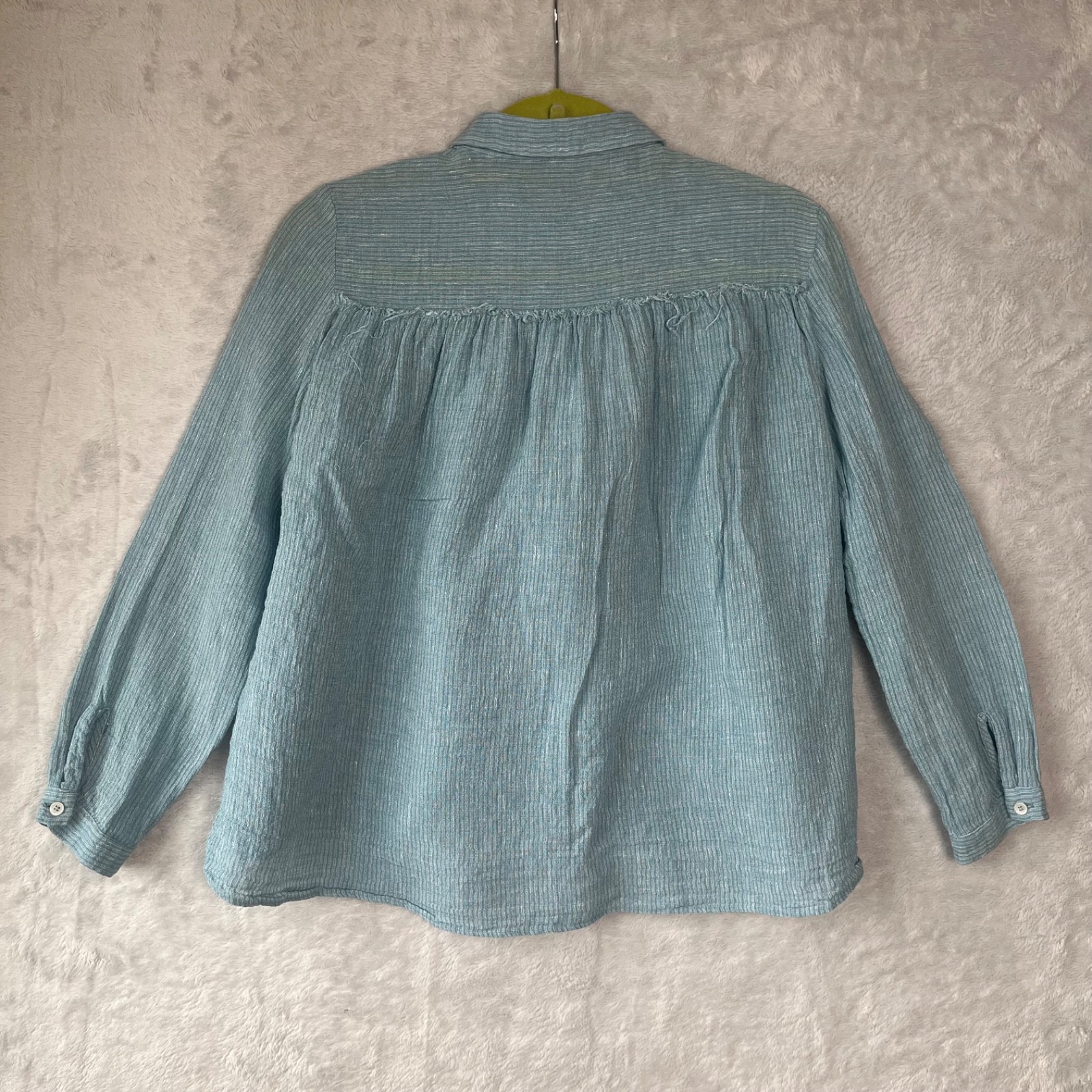 Masscob Cheesecloth Blouse Sz 6UK XS Muslin Flowy Boho Raw Edge