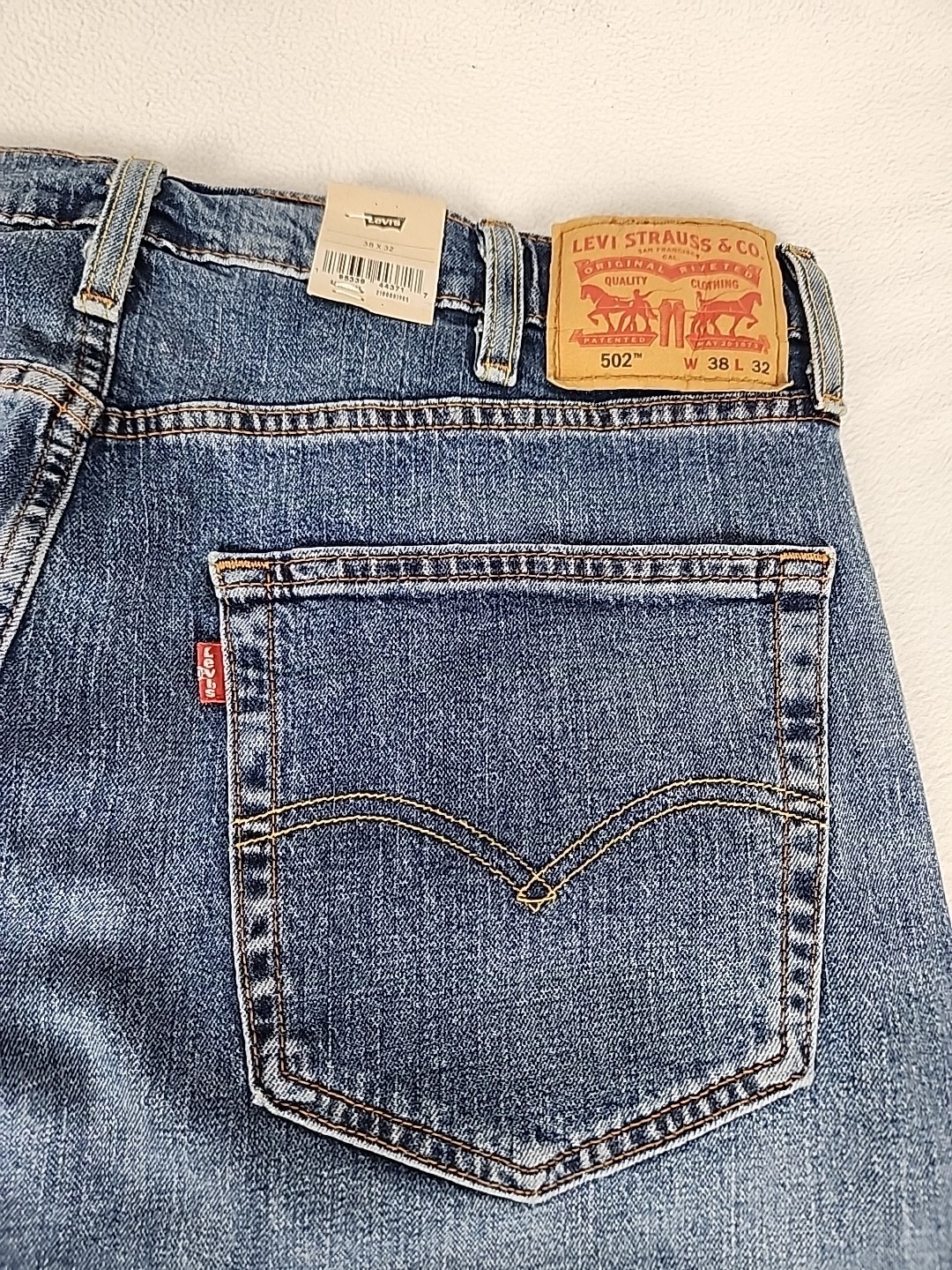 Levi’s 502 Regular Tapered Leg Denim Jeans 38X32 Men’s Medium Blue 99% Cotton