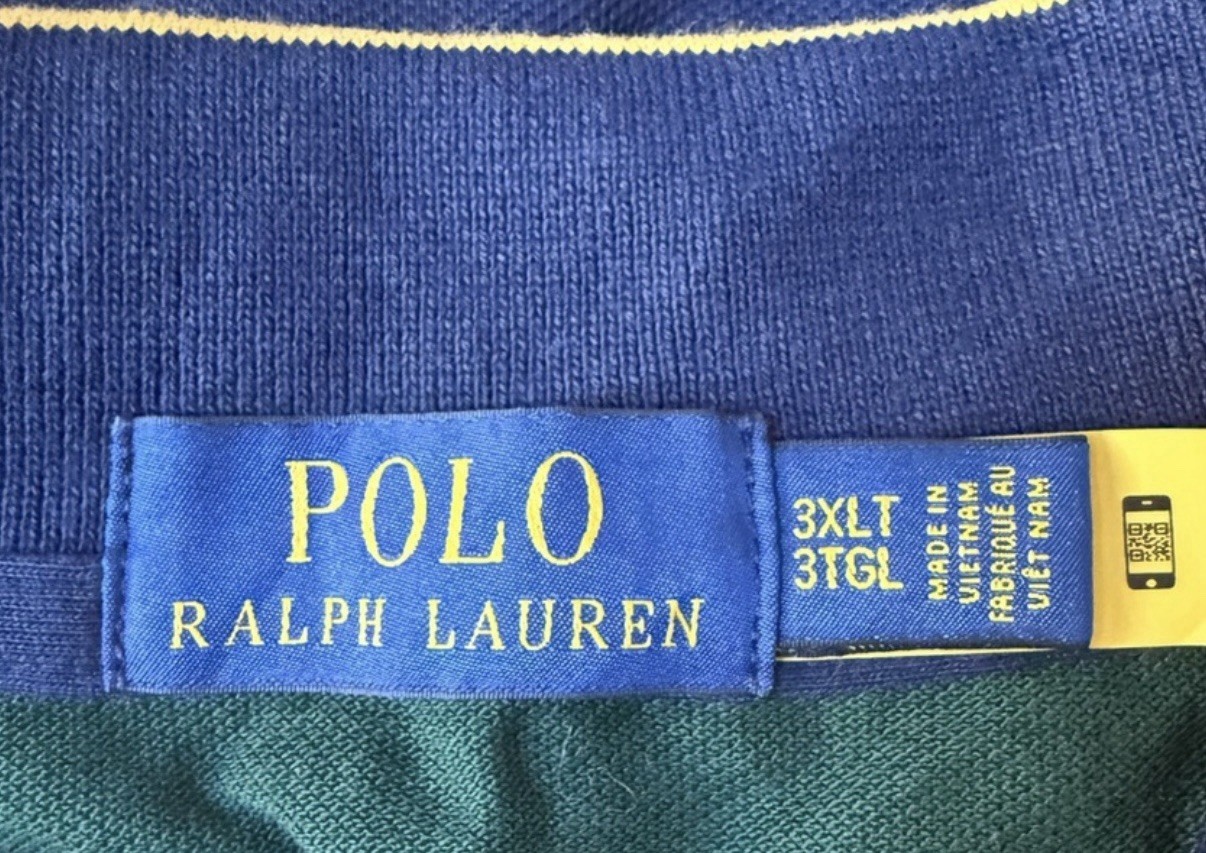 Ralph Lauren Colorblock Crest Mesh Shirt Big & Tall Men’s Size 3XLT