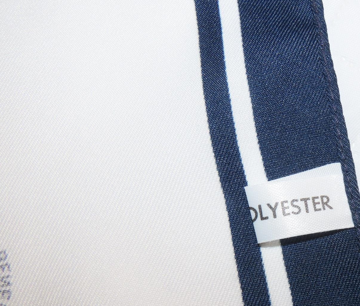 Scottish Showbusiness square scarf; dark navy, white; 27×27 inches, polyester