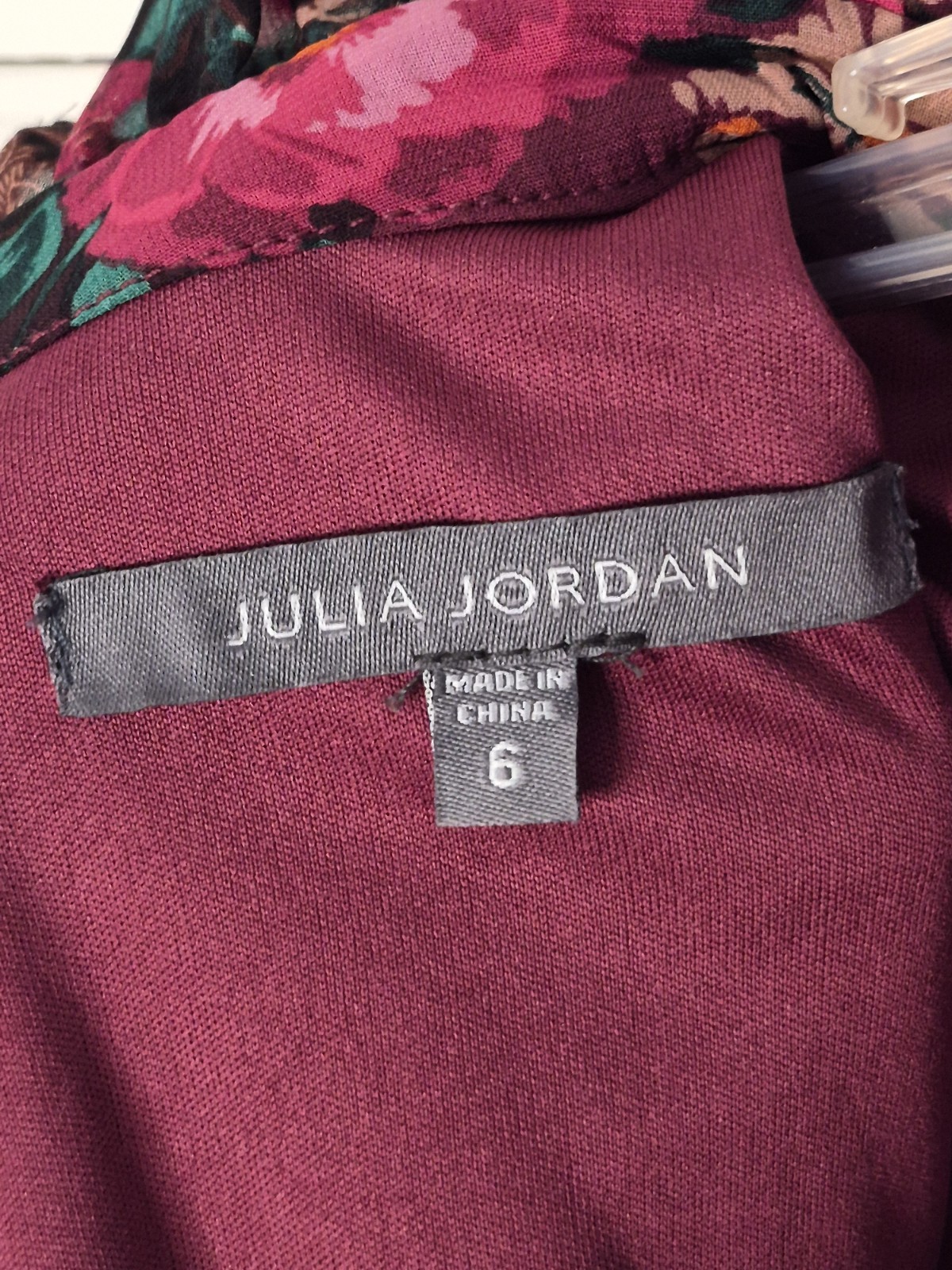 Julia Jordan Women’s Floral Dress Size 6 Midi High Neck Paisley Ruffled Lined