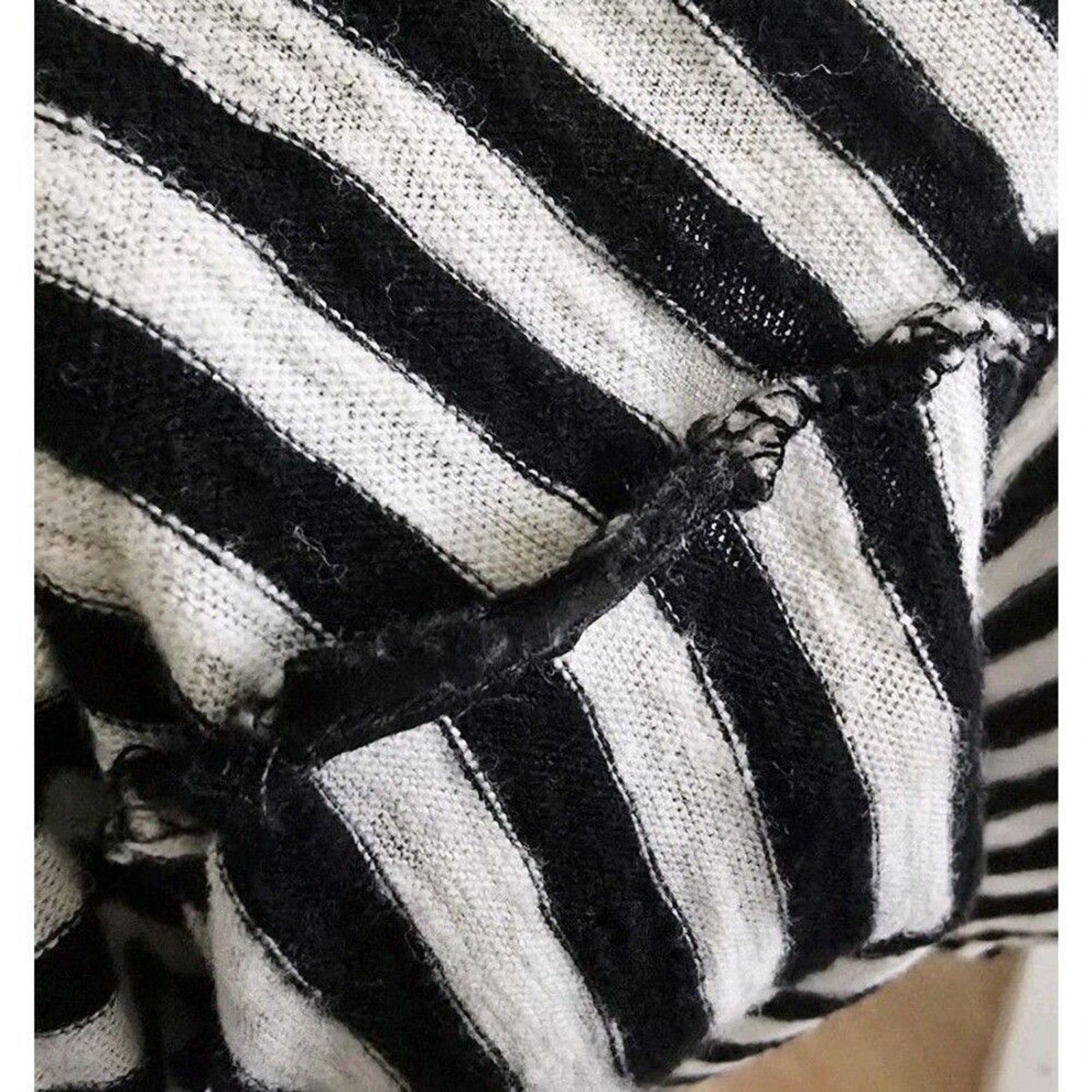 All Saints Tina T-Shirt Dress Size L Stripe Black Sleeveless Side-Slits Cotton