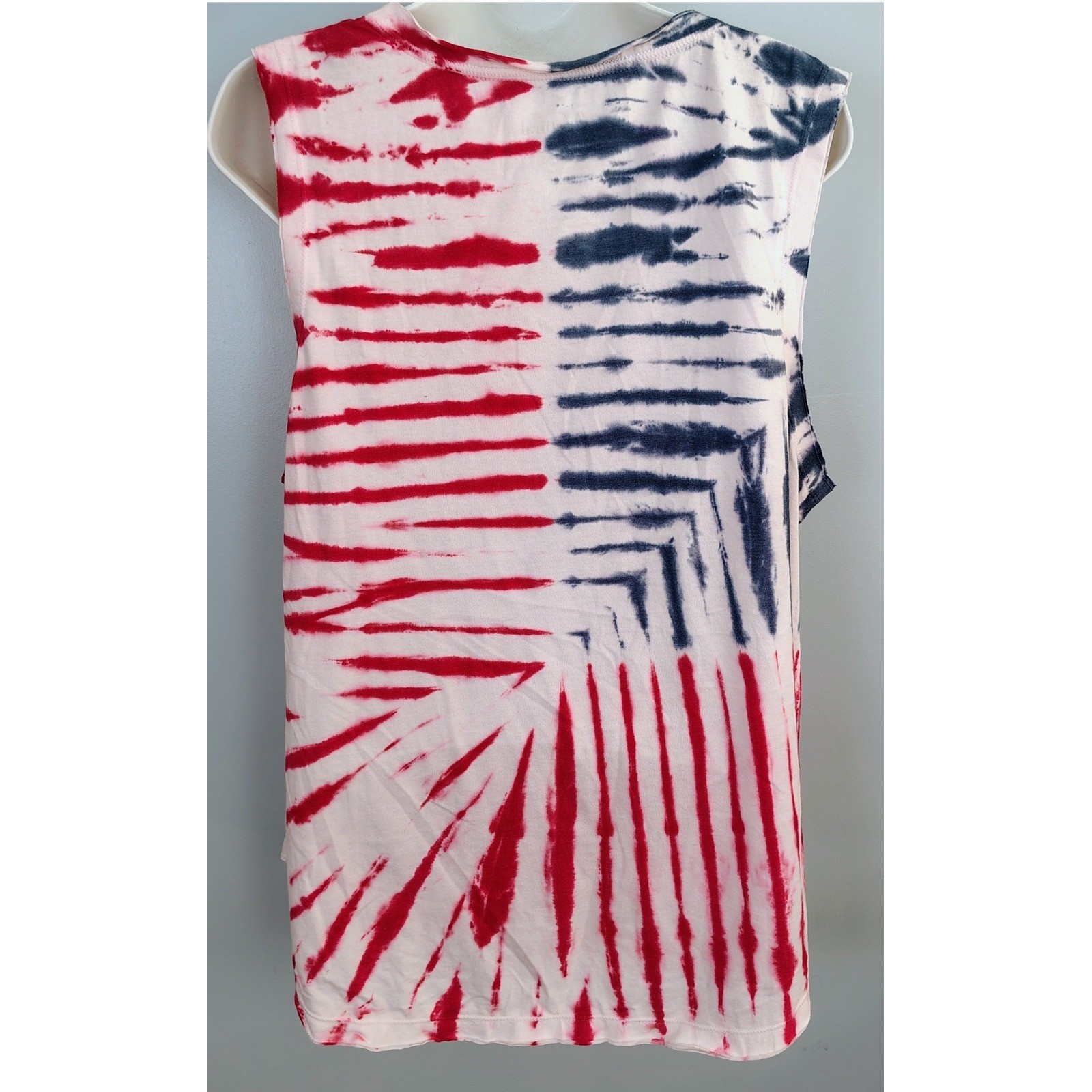 Natural Reflections Womens XL Tie Dye Flag Tank Top Americana NWT patriotic