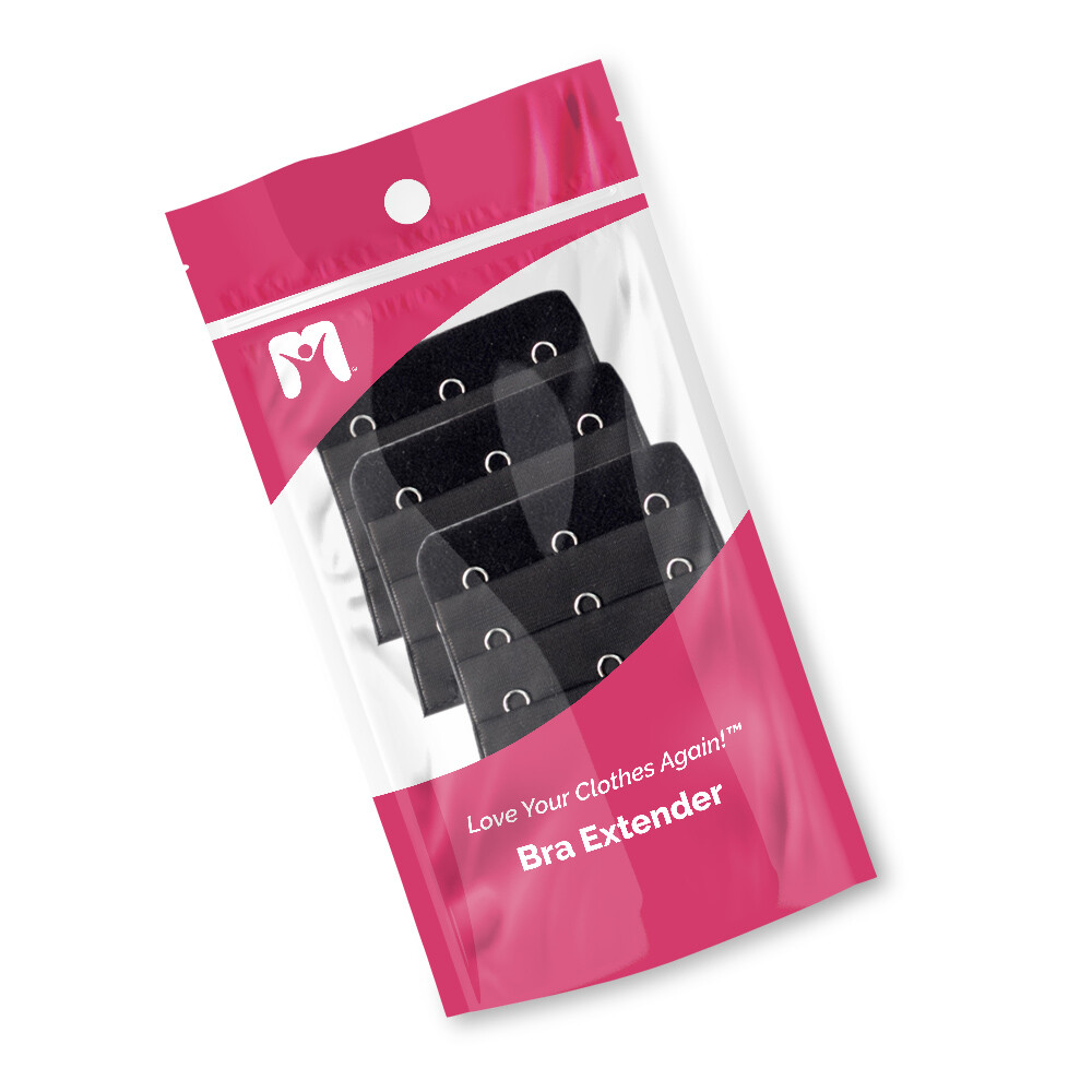 More of Me to Love Bra Extender 3-Pack – Black – 2 Hook, 3 Hook, 4 Hook